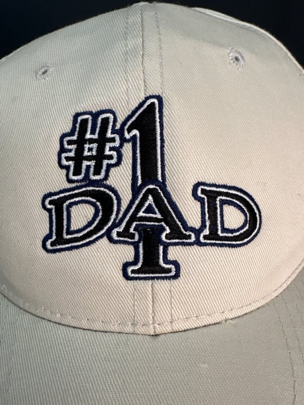 Signatures Men's Baseball Hat Cap Adjustable Cream Beige Navy #1 DAD Gifts OS - Picture 8 of 10